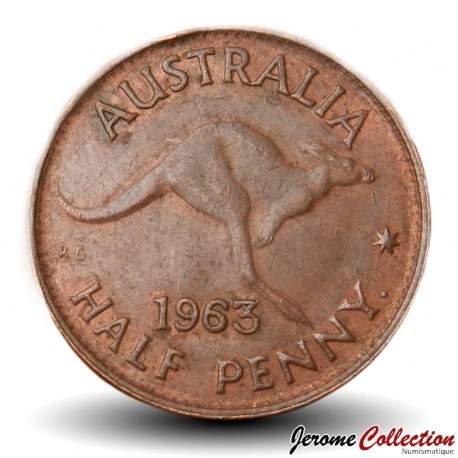AUSTRALIE - PIECE de 1/2 Penny - Kangourou - 1963 – Km61 – JeromeCollection