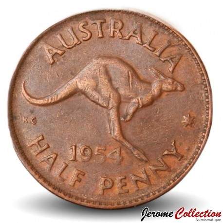 AUSTRALIE - PIECE de 1/2 Penny - Kangourou - 1954 – Km49 – JeromeCollection