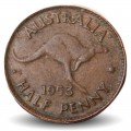 AUSTRALIE - PIECE de 1/2 Penny - Kangourou - 1953 – Km49 – JeromeCollection