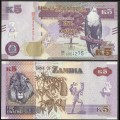 ZAMBIE - Billet de 5 Kwacha - Lion - 2021 – P57d – JeromeCollection