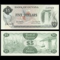 GUYANA - Billet de 5 Dollars - Chutes de Kaieteur - 1989 – P22e – JeromeCollection