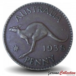 AUSTRALIE - PIECE de 1 Penny - George VI / Kangourou - 1938