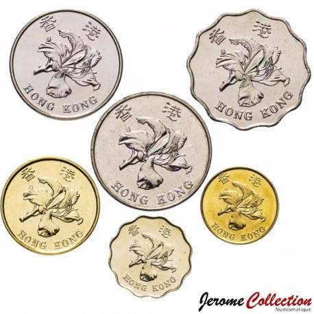 HONG-KONG - SET / LOT de 6 PIECES de 10 20 50 Cents - 1 2 5 Dollars 1993 / 2019 – Km64 65 66 67 68 69a –
