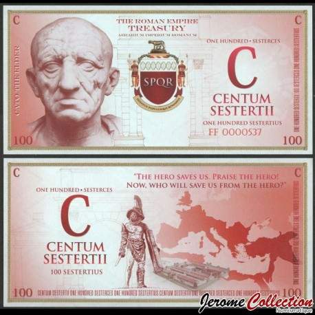 EMPIRE ROMAIN - Billet de 100 Sesterces - Caton l'Ancien - 2018 – 0100 – JeromeCollection