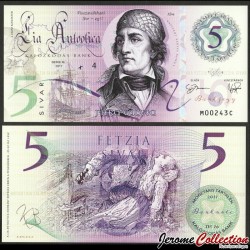 LIA ANTOOCA - Billet de 5 SIVAR - Pirates - Polymer - 2017 – 0005 – JeromeCollection