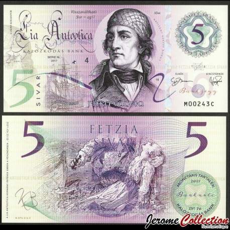 LIA ANTOOCA - Billet de 5 SIVAR - Pirates - Polymer - 2017 – 0005 – JeromeCollection
