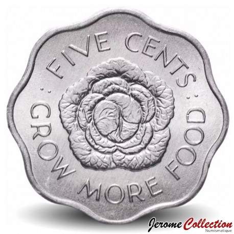 SEYCHELLES - PIECE de 5 Cents - Tête de chou - FAO - 1972 – Km18 – JeromeCollection