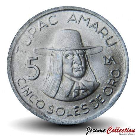PEROU - PIECE de 5 soles de oro - Tupac amaru - 1977 – Km267 – JeromeCollection