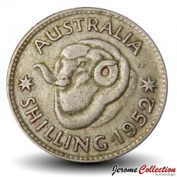 AUSTRALIE - PIECE de 1 Shilling (Argent) - George VI - Tête de bélier - 1952