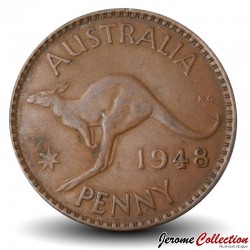 AUSTRALIE - PIECE de 1 Penny - George VI / Kangourou - (Melbourne) - 1948 – Km43 – JeromeCollection