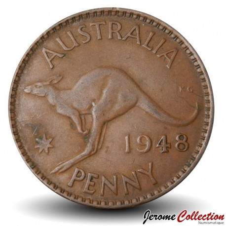 AUSTRALIE - PIECE de 1 Penny - George VI / Kangourou - (Melbourne) - 1948 – Km43 – JeromeCollection
