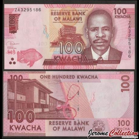 MALAWI - Billet de 100 Kwacha - Billet de Remplacement ZA - 2020 – P65e – JeromeCollection