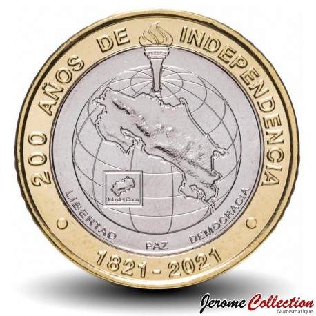 COSTA RICA - PIECE de 500 Colones - Bimétal - Bicentenaire de l'indépendance - 2021 – Km241 – JeromeCollection