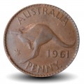 AUSTRALIE - PIECE de 1 Penny - Elizabeth II / Kangourou - (● Perth Mint) - 1961 – Km56 – JeromeCollection