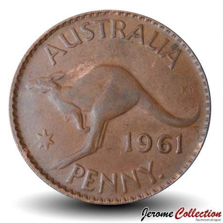 AUSTRALIE - PIECE de 1 Penny - Elizabeth II / Kangourou - (● Perth Mint) - 1961 – Km56 – JeromeCollection