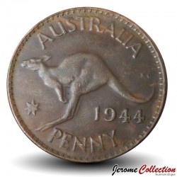 AUSTRALIE - PIECE de 1 Penny - George VI / Kangourou - 1944 – Km36 – JeromeCollection