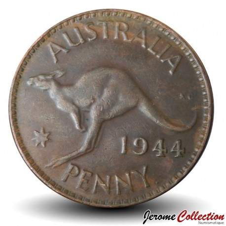 AUSTRALIE - PIECE de 1 Penny - George VI / Kangourou - 1944 – Km36 – JeromeCollection