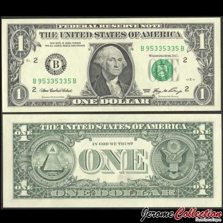 ETATS UNIS / USA - Billet de 1 Dollar - George Washington - B(2) New York - 2006 – P523B – JeromeCollection