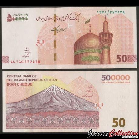 IRAN - IRAN CHEQUE - Billet de 50 Tomans / 500000 Rials - Mont Damavand - 2022 – P164c – JeromeCollection
