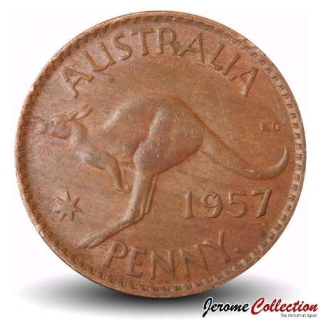 AUSTRALIE - PIECE de 1 Penny - Elizabeth II / Kangourou - (● Perth Mint) - 1957 – Km56 – JeromeCollection