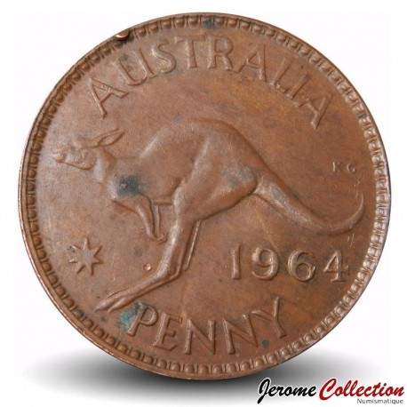 AUSTRALIE - PIECE de 1 Penny - Elizabeth II / Kangourou - (Melbourne) - 1964 – Km56 – JeromeCollection