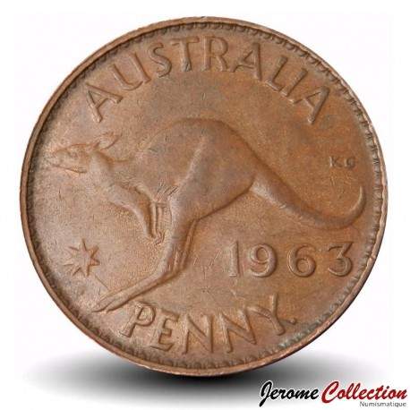 AUSTRALIE - PIECE de 1 Penny - Elizabeth II / Kangourou - (● Perth Mint) - 1963 – Km56 – JeromeCollection