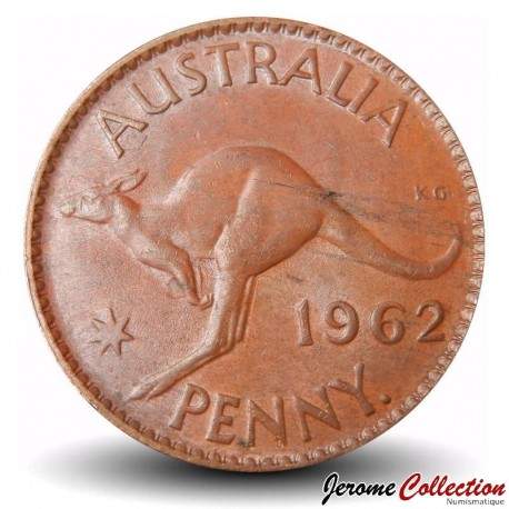 AUSTRALIE - PIECE de 1 Penny - Elizabeth II / Kangourou - (● Perth Mint) - 1962 – Km56 – JeromeCollection
