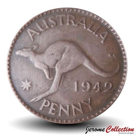 AUSTRALIE - PIECE de 1 Penny - George VI / Kangourou (● Perth Mint) - 1942 – Km36 – JeromeCollection