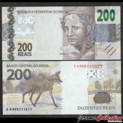 BRESIL - Billet de 200 Reais - Loup à crinière - 2020