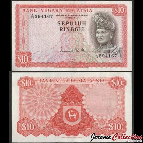 MALAISIE - Billet de 10 Ringgit - Roi Tuanku Abdul Rahman - 1972 – P9 – JeromeCollection