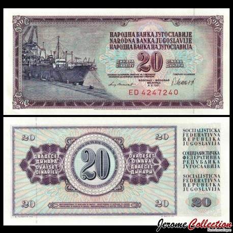 YOUGOSLAVIE - Billet de 20 Dinara - 04 XI 1981