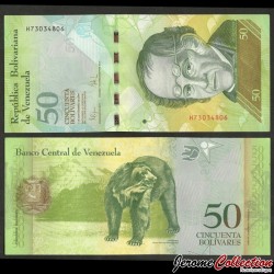 VENEZUELA - Billet de 50 Bolivares - Ours à lunettes - 3.09.2009