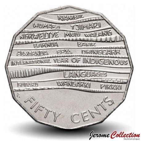 AUSTRALIE - PIECE de 50 Cents - Année internationale des langues autochtones -