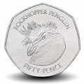 ILES MALOUINES / ILES FALKLAND - PIECE de 50 Pence - Gorfou sauteur - 2018 – Km197 – JeromeCollection