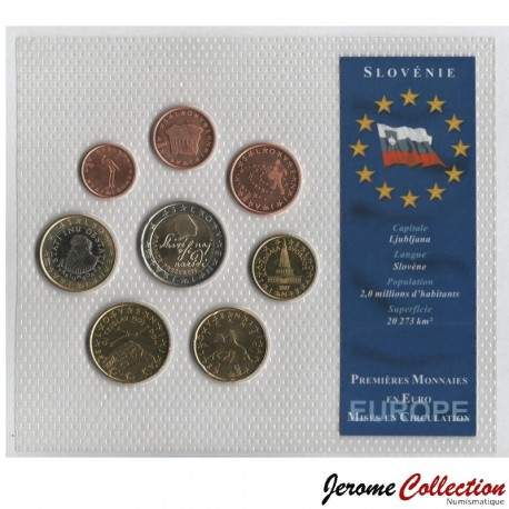 SLOVENIE - SET / LOT de 8 PIECES de 1 2 5 10 20 50 Centimes - 1 2 Euro (Blister) - 2007 – Km68 69 70 71 72 73 74 75 –