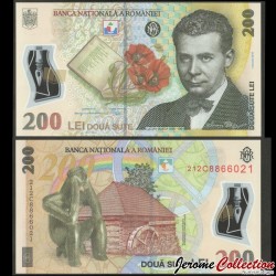 ROUMANIE - Billet de 200 Lei - Lucian Blaga - Polymer - 2021