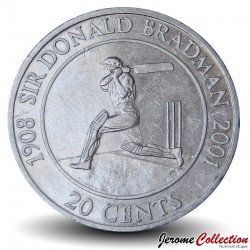 AUSTRALIE - PIECE de 20 Cents - Décès de Donald Bradman - 2001