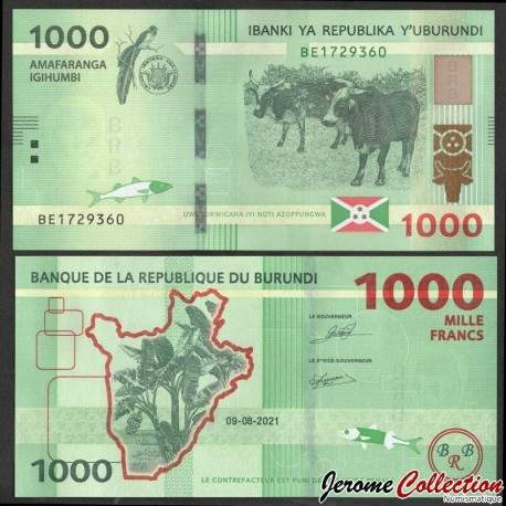 BURUNDI - Billet de 1000 Francs - Deux vaches - 9.8.2021 – P51b – JeromeCollection