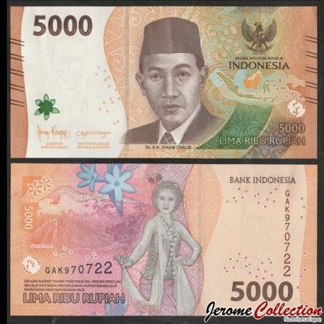 INDONESIE - Billet de 5000 Rupiah - Dr. Idham Chalid - 2022 – P164a – JeromeCollection