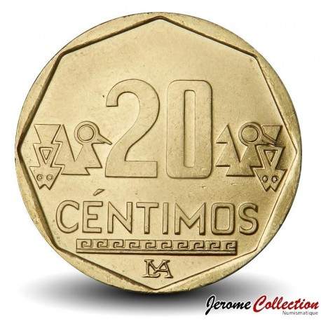 PEROU - PIECE de 20 Centimos - Motifs précolombiens - 2022 – Km306 – JeromeCollection