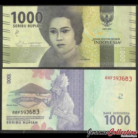 INDONESIE - Billet de 1000 Rupiah - 2017 – P154b – JeromeCollection