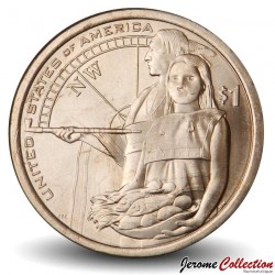 ETATS UNIS / USA - PIECE de 1 Dollar - Native american / Sacagawea - Hospitalité amérindienne - D - 2014