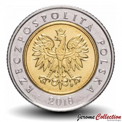 POLOGNE - PIECE de 5 Złotych - 100 Ans de l'Indépendance - 2018