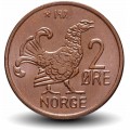 NORVEGE - PIECE de 2 Øre - Petit coq de bruyère - 1970 – Km410 – JeromeCollection