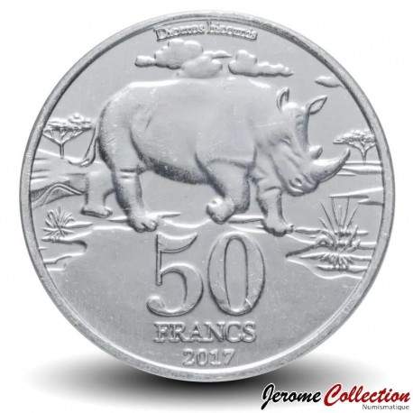 KATANGA - PIECE de 50 Francs - Rhinocéros - 2017 – N139602 – JeromeCollection