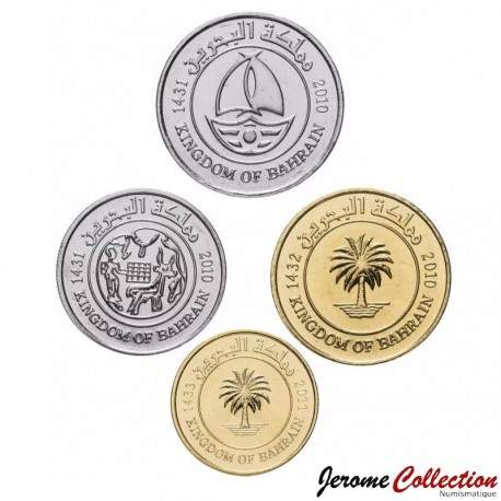 BAHREÏN - SET / LOT de 4 PIECES de 5 10 25 50 FILS - 2010 / 2011 – Km24 25 26 28 – JeromeCollection