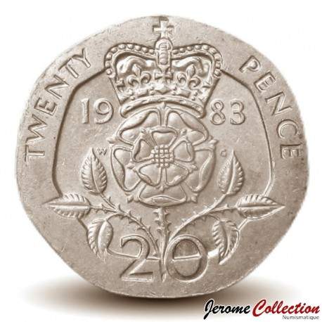 ROYAUME UNI - PIECE de 20 Pence - La rose des Tudor - 1983 – Km931 – JeromeCollection