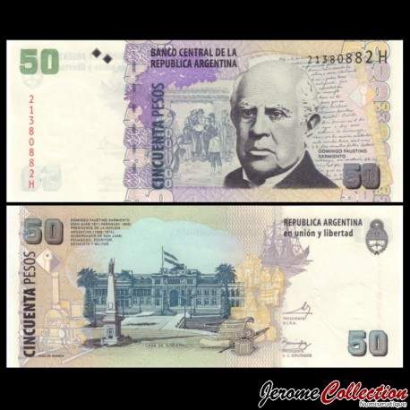 ARGENTINE - Billet de 50 Pesos - Domingo Faustino Sarmiento - (Del Pont /Domínguez) - 2013 – P356f – JeromeCollection