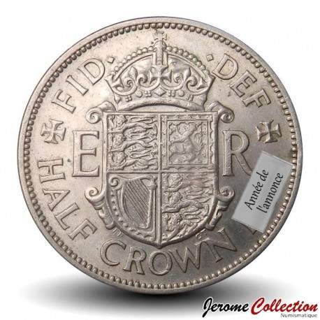 ROYAUME UNI - PIECE de ½ Couronne - Elizabeth II - Armoiries du Royaume-Uni - 1962 – Km907 – JeromeCollection
