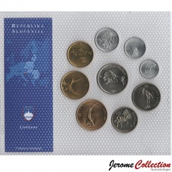 SLOVENIE- SET / LOT de 9 PIECES de 10 20 50 Stotinov 1 2 5 10 20 50 Tolarjev - 1993 / 2006